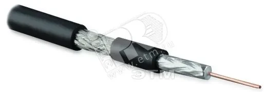 Кабель коаксиальный RG-59. 75 Ом. жила - 20 AWG. для внешней прокладки (+60 C - -40 C). общий диаметр 6.1мм. PE Кабель коаксиальный RG-59. 75 Ом. жила - 20 AWG. для внешней прокладки (+60 C - -40 C). общий диаметр 6.1мм. PE