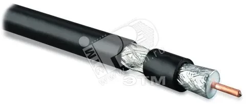 Кабель коаксиальный RG-11. 75 Ом. жила - 14 AWG. черный ПВХ (от -20C дo +80C). общий диаметр 10.16мм. PVC Кабель коаксиальный RG-11. 75 Ом. жила - 14 AWG. черный ПВХ (от -20C дo +80C). общий диаметр 10.16мм. PVC