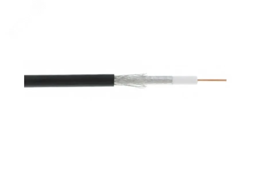 Кабель коаксиальный RG-6 (75 Ом) одножильный CCS внешний PE до -40C черный Кабель коаксиальный RG-6 (75 Ом) одножильный CCS внешний PE до -40C черный