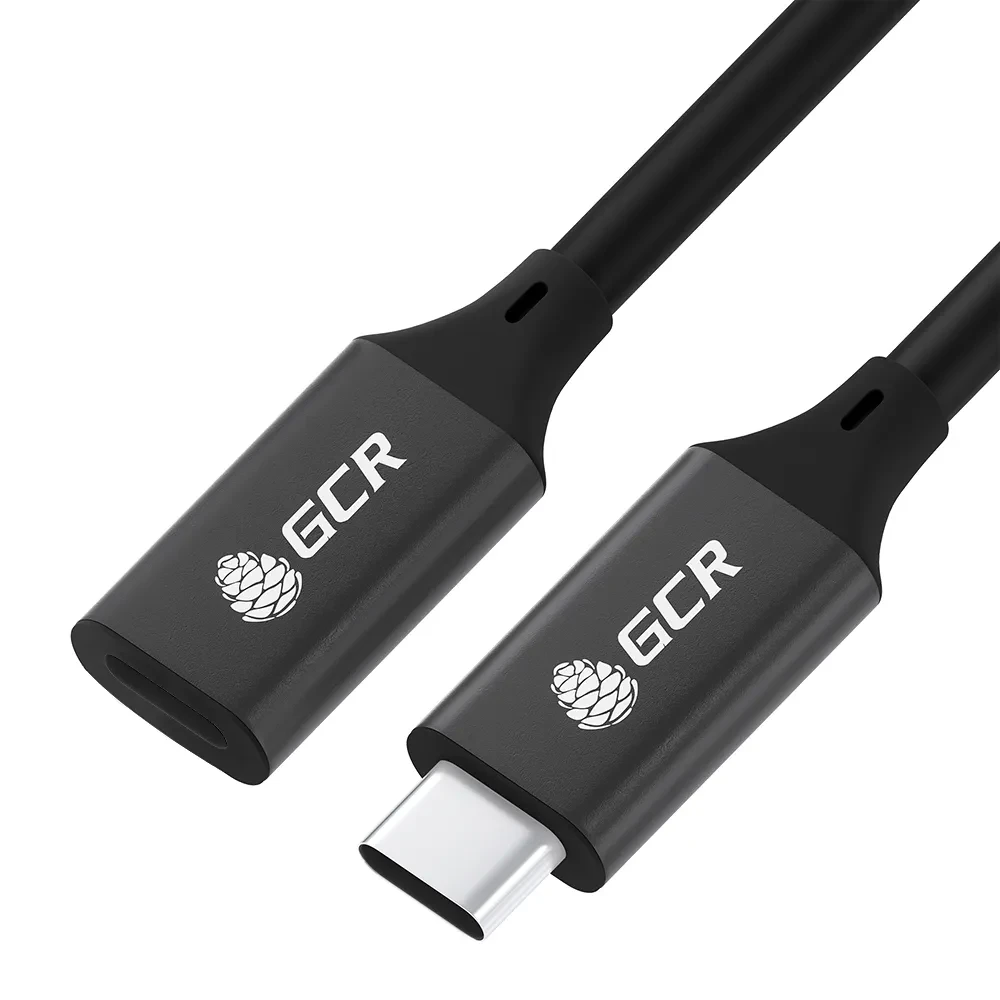 Удлинитель USB 3.1 Type C на Type С, 0.5 м., AL черный, армированный Удлинитель USB 3.1 Type C на Type С, 0.5 м., AL черный, армированный