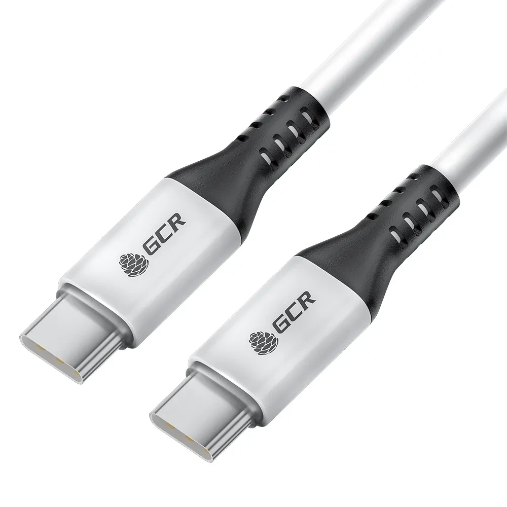Кабель USB Type C на Type C, 1.5 м., AL белый-черный Кабель USB Type C на Type C, 1.5 м., AL белый-черный