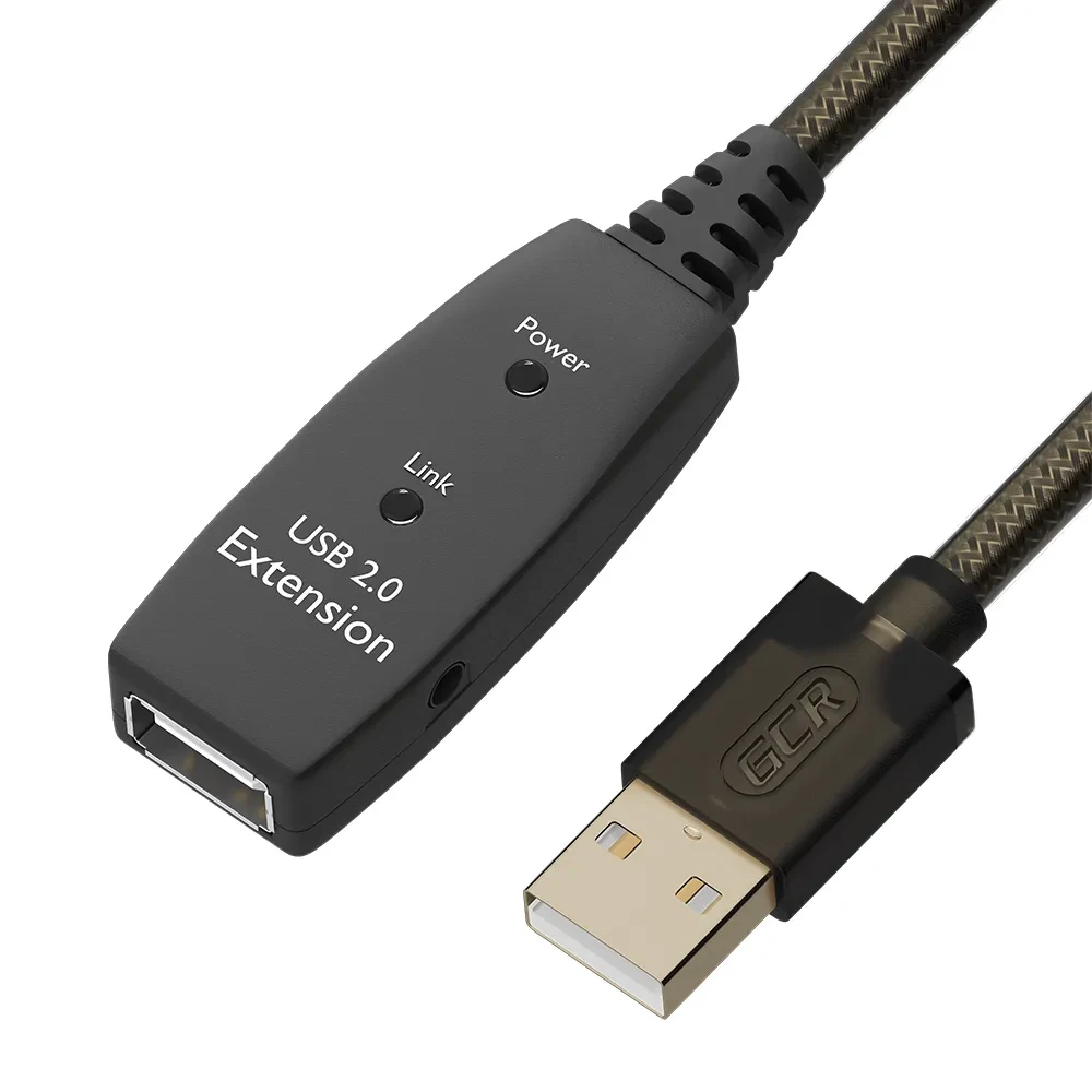 Удлинитель USB 2.0 AM на AF, 10 м., активный, с усилителем сигнала, разъем для доп.питания Удлинитель USB 2.0 AM на AF, 10 м., активный, с усилителем сигнала, разъем для доп.питания