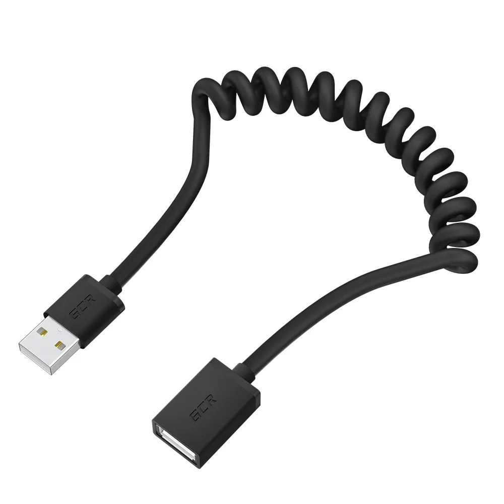 Удлинитель USB 2.0 AM на AF, 2 м., черный, витой Удлинитель USB 2.0 AM на AF, 2 м., черный, витой
