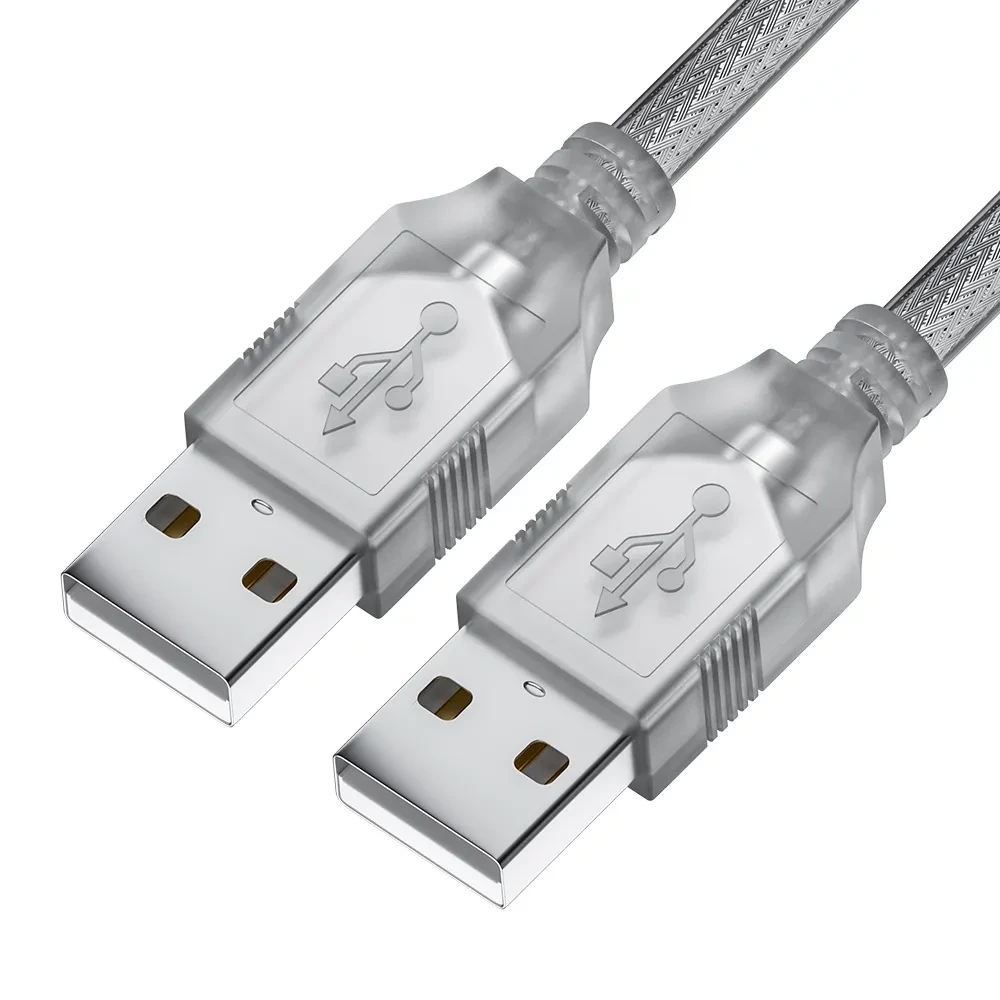 Кабель USB 2.0 AM на AM, 1 м., прозрачный, морозостойкий Кабель USB 2.0 AM на AM, 1 м., прозрачный, морозостойкий