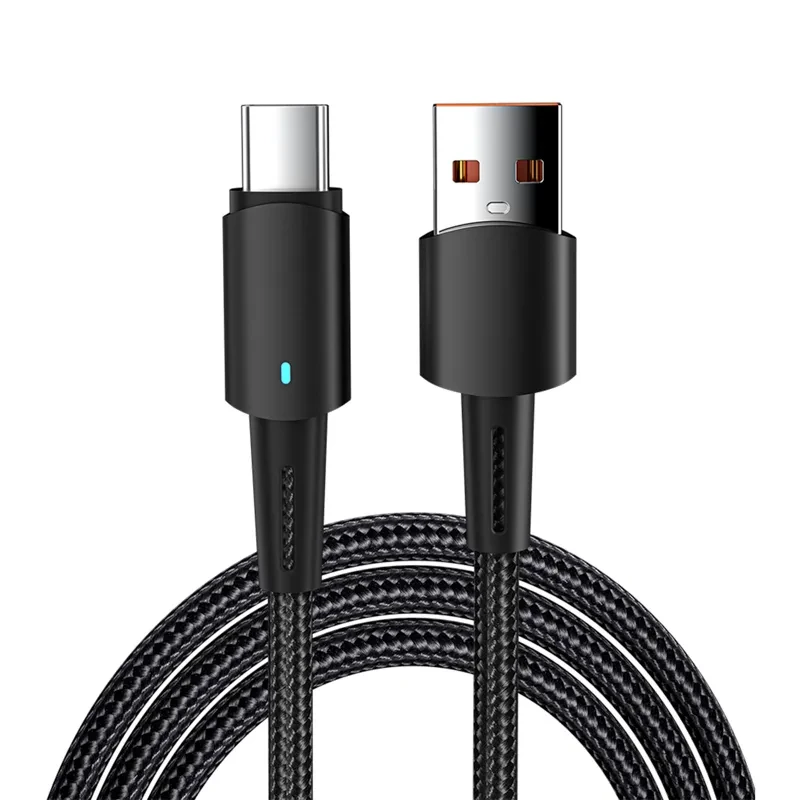 Кабель USB-A - Type-C, 6А, 66Вт, 1м, черный Кабель USB-A - Type-C, 6А, 66Вт, 1м, черный