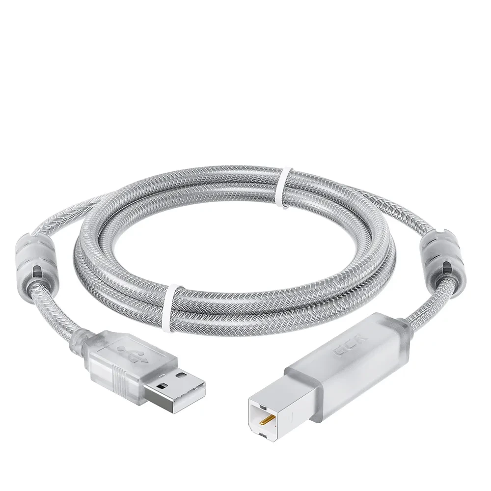 Кабель USB 2.0 AM на BM, 1.5 м., прозрачный, ферритовые кольца Кабель USB 2.0 AM на BM, 1.5 м., прозрачный, ферритовые кольца