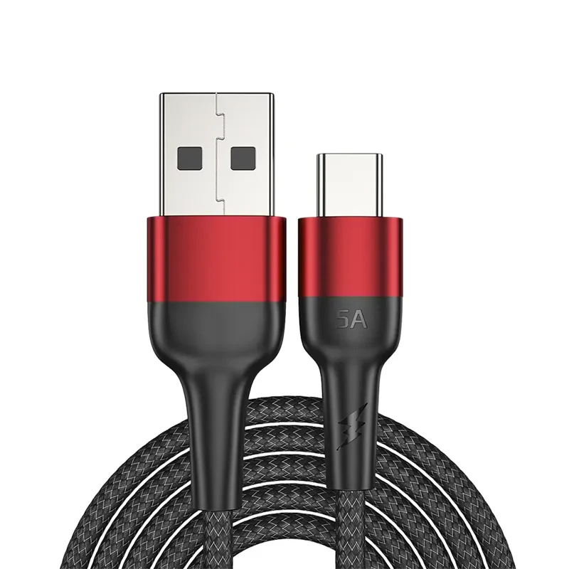 Кабель USB-A - Type-C, 5А, 50Вт, 1м, черный Кабель USB-A - Type-C, 5А, 50Вт, 1м, черный