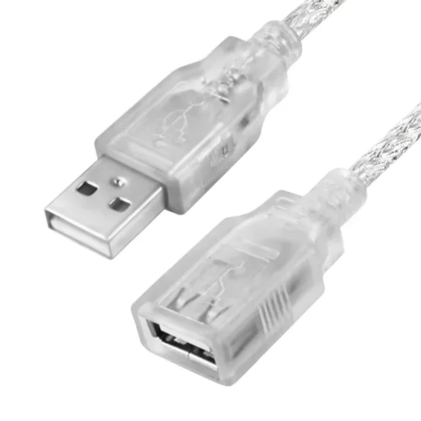 Удлинитель USB 2.0 AM на AF, 3 м., прозрачный, ферритовые кольца Удлинитель USB 2.0 AM на AF, 3 м., прозрачный, ферритовые кольца