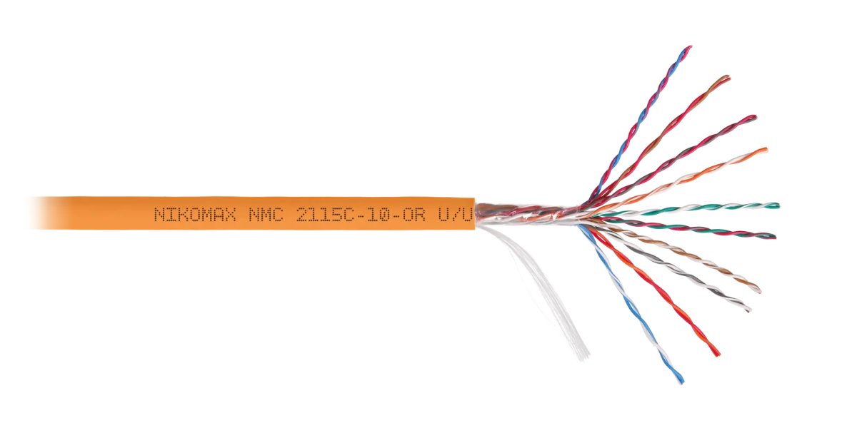 Кабель U/UTP 10 пар, Кат.5 (Класс D), 100МГц, одножильный, BC (чистая медь), 24AWG (0,50мм), полимерный материал нг(А)-HF, внутренний, оранжевый 500м Кабель U/UTP 10 пар, Кат.5 (Класс D), 100МГц, одножильный, BC (чистая медь), 24AWG (0,50мм), полимерный материал нг(А)-HF, внутренний, оранжевый 500м