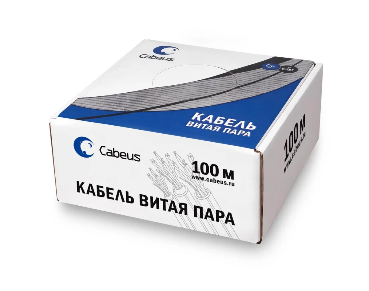 Витая пара UTP (U/UTP). категория 5e. 4 пары (24 AWG). одножильный. для внешней прокладки. PE-UV (100 м) Витая пара UTP (U/UTP). категория 5e. 4 пары (24 AWG). одножильный. для внешней прокладки. PE-UV (100 м)