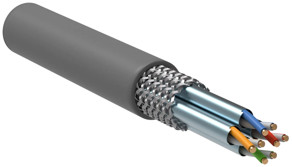 Витая пара S/FTP кат.6A 4x2х23AWG solid LSZH 305м серый Витая пара S/FTP кат.6A 4x2х23AWG solid LSZH 305м серый