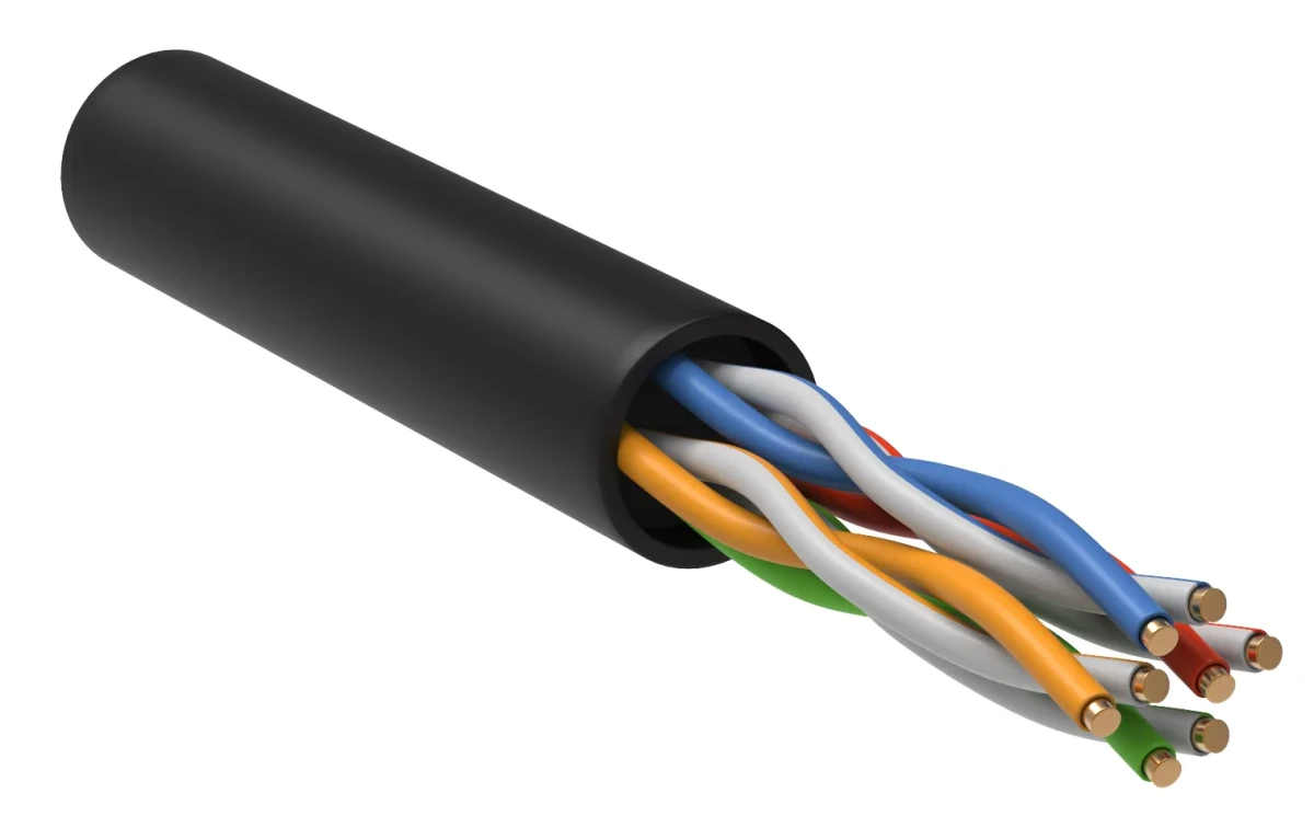 Витая пара U/UTP кат.5E 4x2х24AWG solid LSZH 305м черный Витая пара U/UTP кат.5E 4x2х24AWG solid LSZH 305м черный