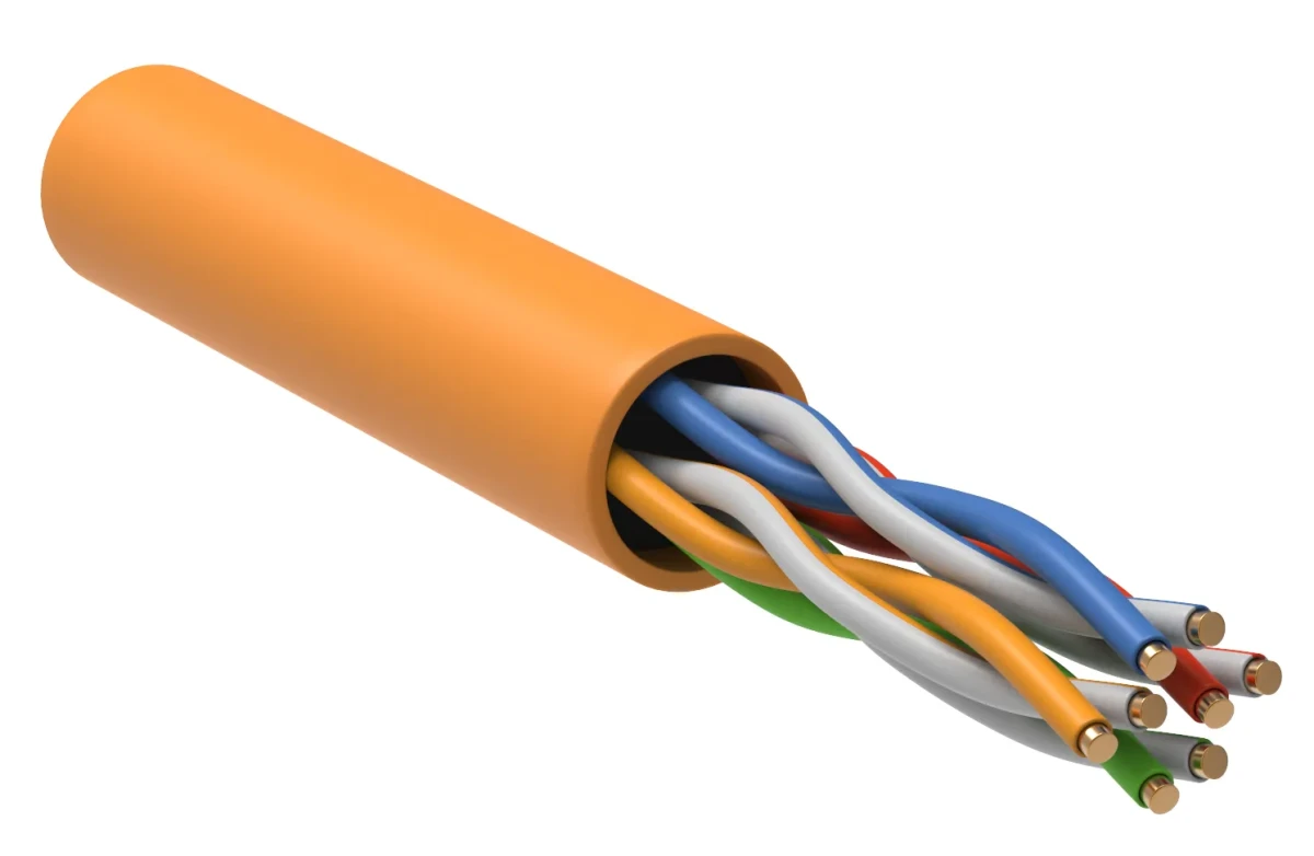 Витая пара U/UTP кат.5E 4x2х24AWG solid LSZH 305м оранжевый Витая пара U/UTP кат.5E 4x2х24AWG solid LSZH 305м оранжевый