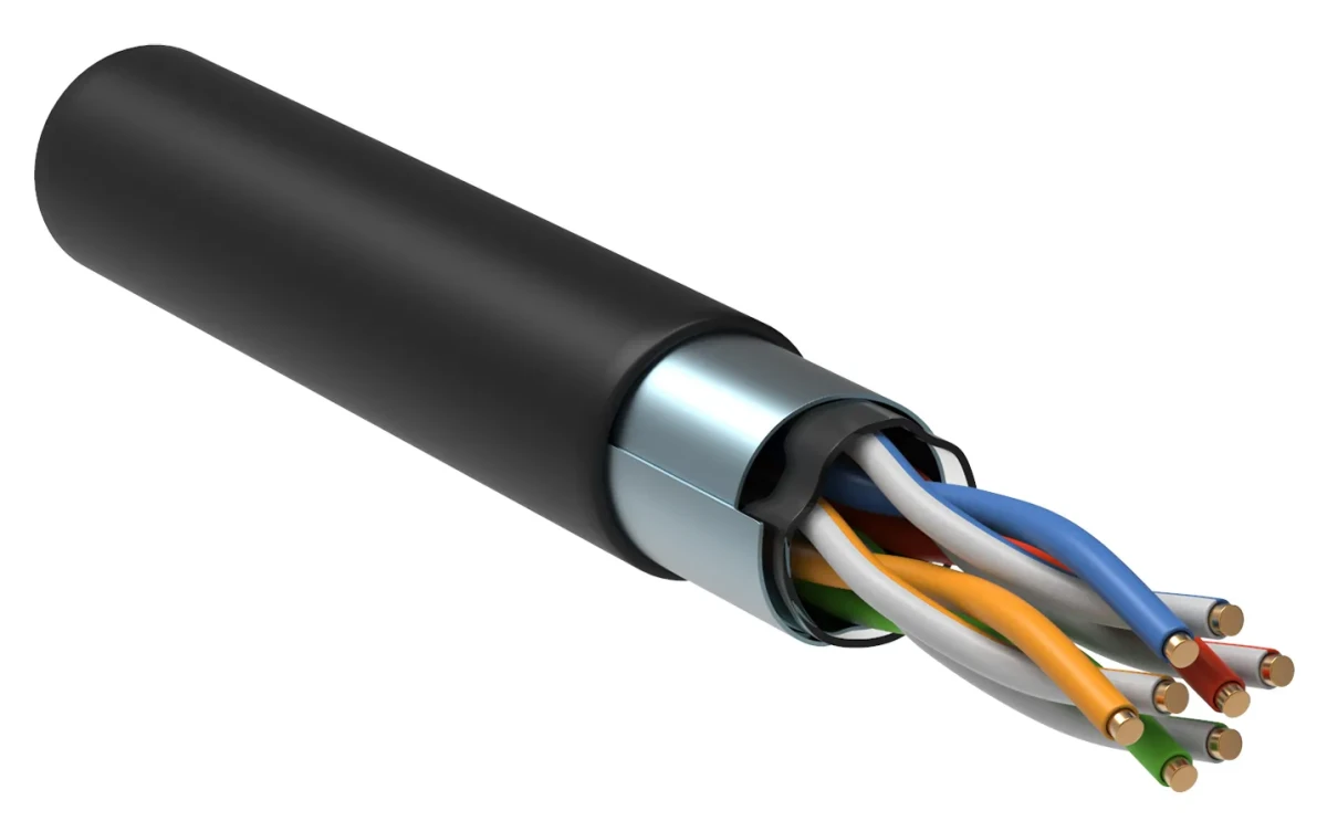 Витая пара F/UTP кат.5E 4х2х24AWG solid LDPE черный (305м) Витая пара F/UTP кат.5E 4х2х24AWG solid LDPE черный (305м)
