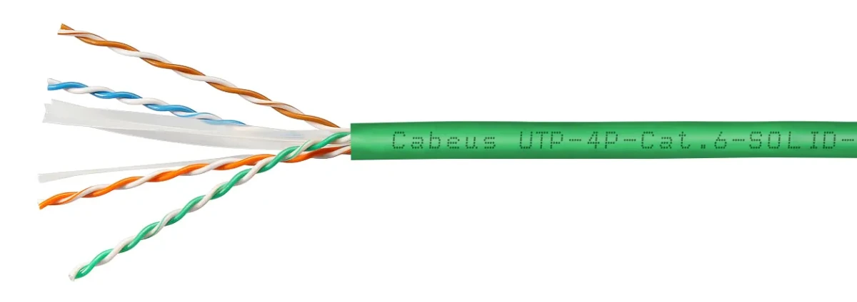 Кабель витая пара UTP (U/UTP). категория 6. 4 пары(23 AWG). одножильный. нг(А)-LSLTx. зеленый (305 м) Кабель витая пара UTP (U/UTP). категория 6. 4 пары(23 AWG). одножильный. нг(А)-LSLTx. зеленый (305 м)