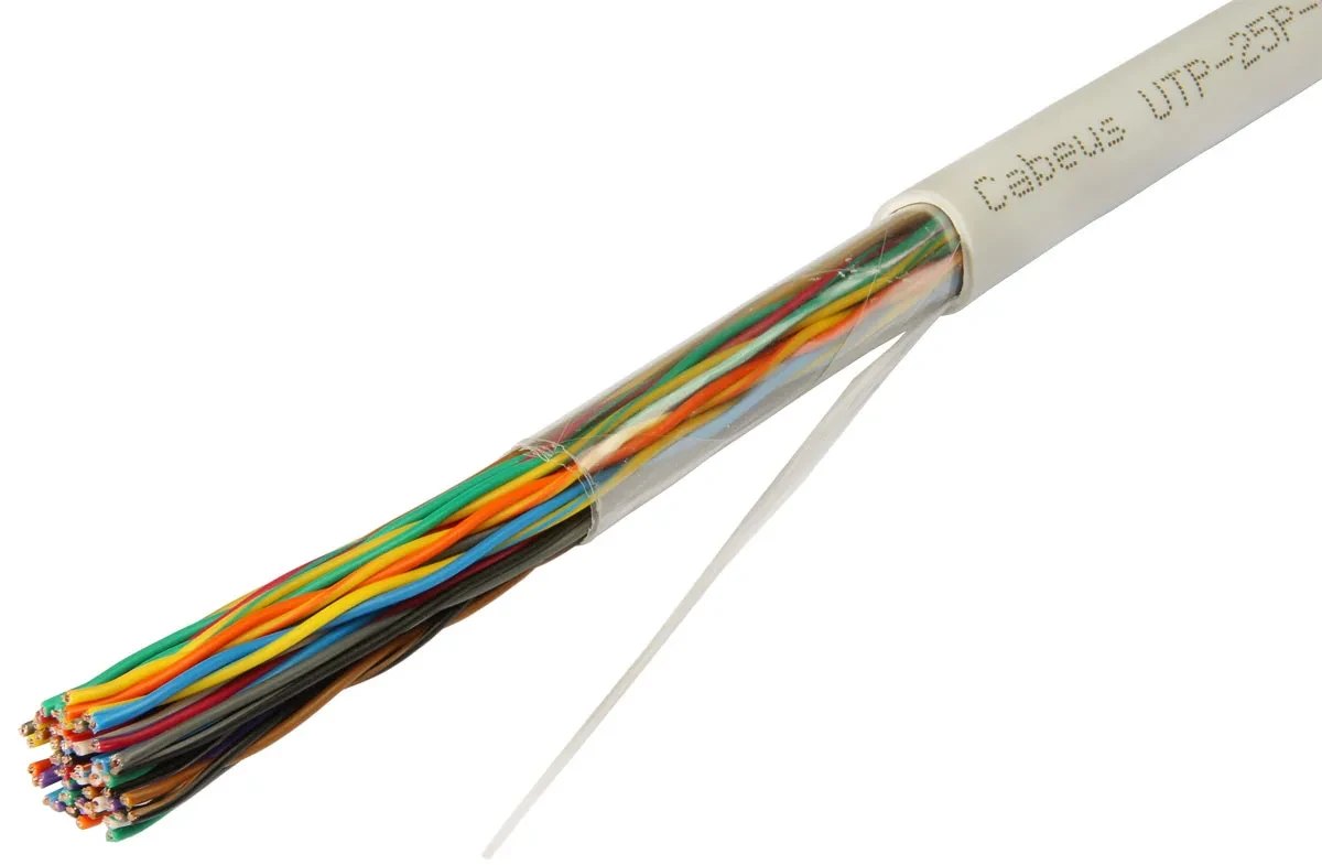 Кабель витая пара UTP-25P-Cat.3-IN UTP (U/UTP), категория 3, 25 пар (24 AWG), одножильный (solid), PVC нг(А)-LS Кабель витая пара UTP-25P-Cat.3-IN UTP (U/UTP), категория 3, 25 пар (24 AWG), одножильный (solid), PVC нг(А)-LS