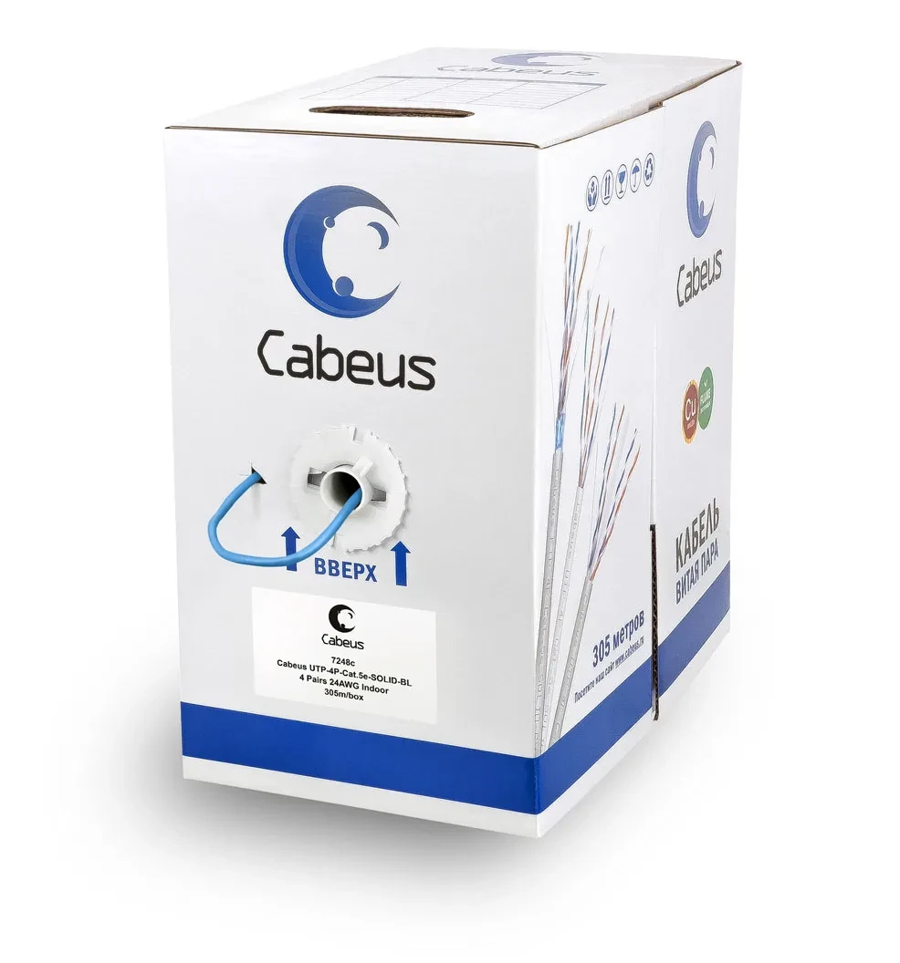 Кабель витая пара UTP-4P-Cat.5e-SOLID-BL UTP (U/UTP), категория 5e, 4 пары (24 AWG), одножильный, PVC нг(А)-LS, синий (305 м), системная гарантия 25 лет. Кабель витая пара UTP-4P-Cat.5e-SOLID-BL UTP (U/UTP), категория 5e, 4 пары (24 AWG), одножильный, PVC нг(А)-LS, синий (305 м), системная гарантия 25 лет.
