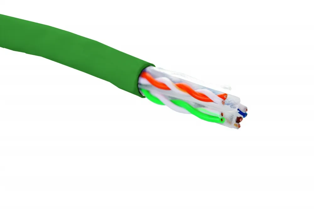 Витая пара 6 U/UTP 4 пары 23 AWG нг(А)-HF внутренней прокладки. зеленый ( 305м ) Витая пара 6 U/UTP 4 пары 23 AWG нг(А)-HF внутренней прокладки. зеленый ( 305м )