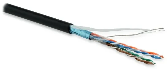 Витая пара. экранированный F/UTP. общий экран фольга. категория 5e. 4 пары 26 AWG. 4х2х0.48 мм многопроволочные жилы. LSZH. нг(А)-HF. внутренний (305 м)-20 град. Цельсия +75 град. Цельсия. Черный Витая пара. экранированный F/UTP. общий экран фольга. категория 5e. 4 пары 26 AWG. 4х2х0.48 мм многопроволочные жилы. LSZH. нг(А)-HF. внутренний (305 м)-20 град. Цельсия +75 град. Цельсия. Черный