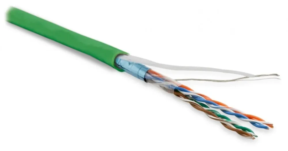 Витая пара. экранированный F/UTP. общий экран фольга. категория 5e. 4 пары 26 AWG. 4х2х0.48 мм многопроволочные жилы. LSZH. нг(А)-HF. внутренний (305 м)-20 град. Цельсия +75 град. Цельсия. зеленый Витая пара. экранированный F/UTP. общий экран фольга. категория 5e. 4 пары 26 AWG. 4х2х0.48 мм многопроволочные жилы. LSZH. нг(А)-HF. внутренний (305 м)-20 град. Цельсия +75 град. Цельсия. зеленый