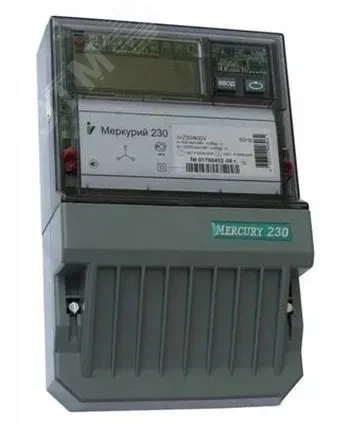 Счетчик электроэнергии Меркурий 230 AR-03 R трехфазный однотарифный, 5(7,5), кл.точ. 0.5S/1.0, Щ, ЖКИ, RS485 Счетчик электроэнергии Меркурий 230 AR-03 R трехфазный однотарифный, 5(7,5), кл.точ. 0.5S/1.0, Щ, ЖКИ, RS485