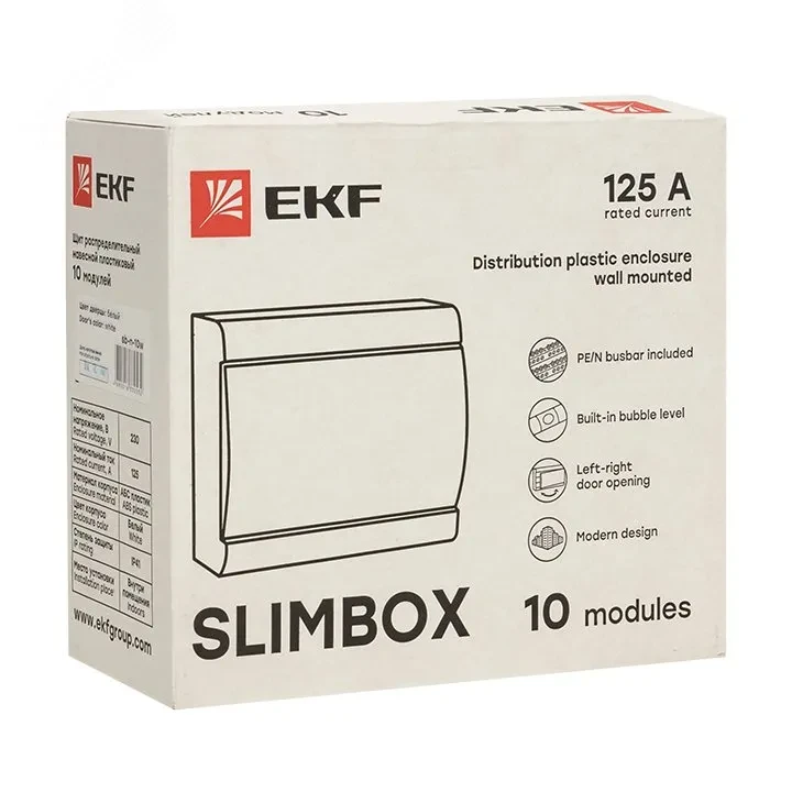 Щит распределительный ЩРН-П-10 ''SlimBox'' белая дверца IP41 PROxima Щит распределительный ЩРН-П-10 ''SlimBox'' белая дверца IP41 PROxima