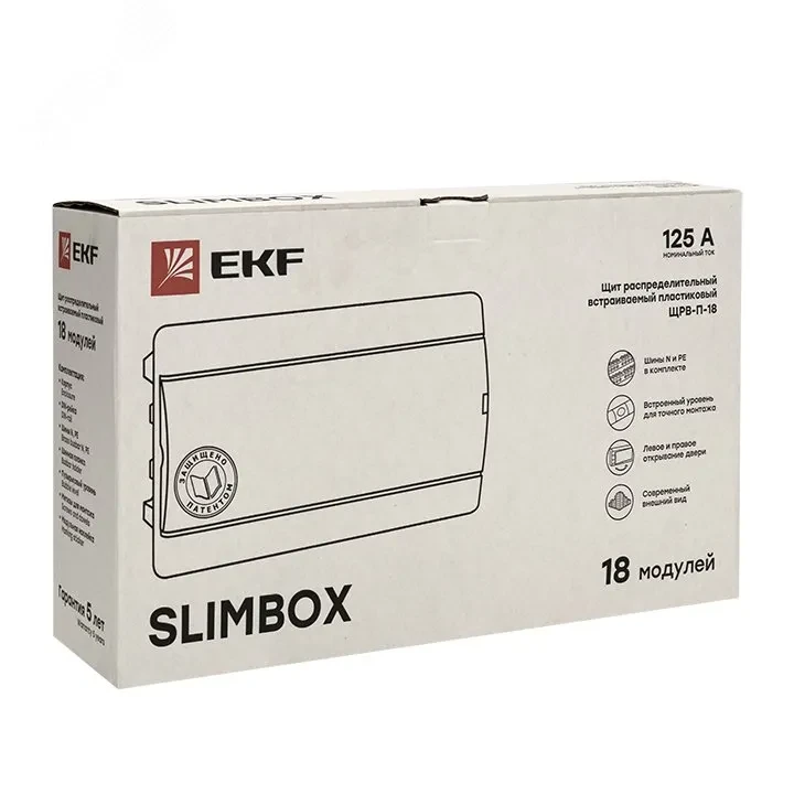 Щит распределительный ЩРВ-П-18 SlimBox белая дверца IP41 PROxima Щит распределительный ЩРВ-П-18 SlimBox белая дверца IP41 PROxima