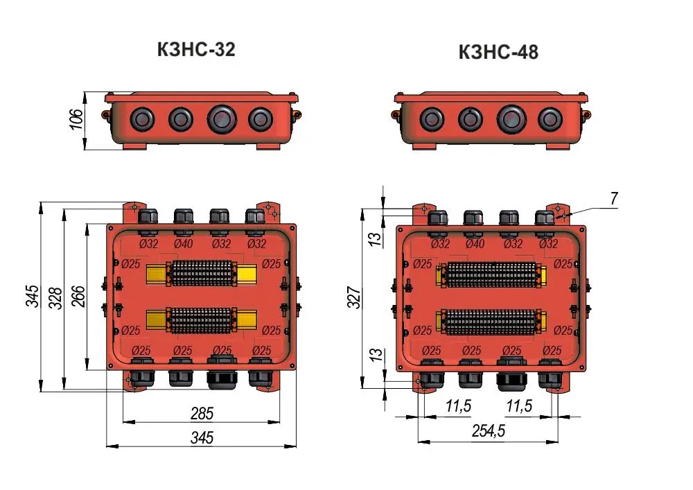 КЗНС-32 с пластмассовыми сальниками ЗЭТА коробка клеммная КЗНС-32 с пластмассовыми сальниками ЗЭТА коробка клеммная