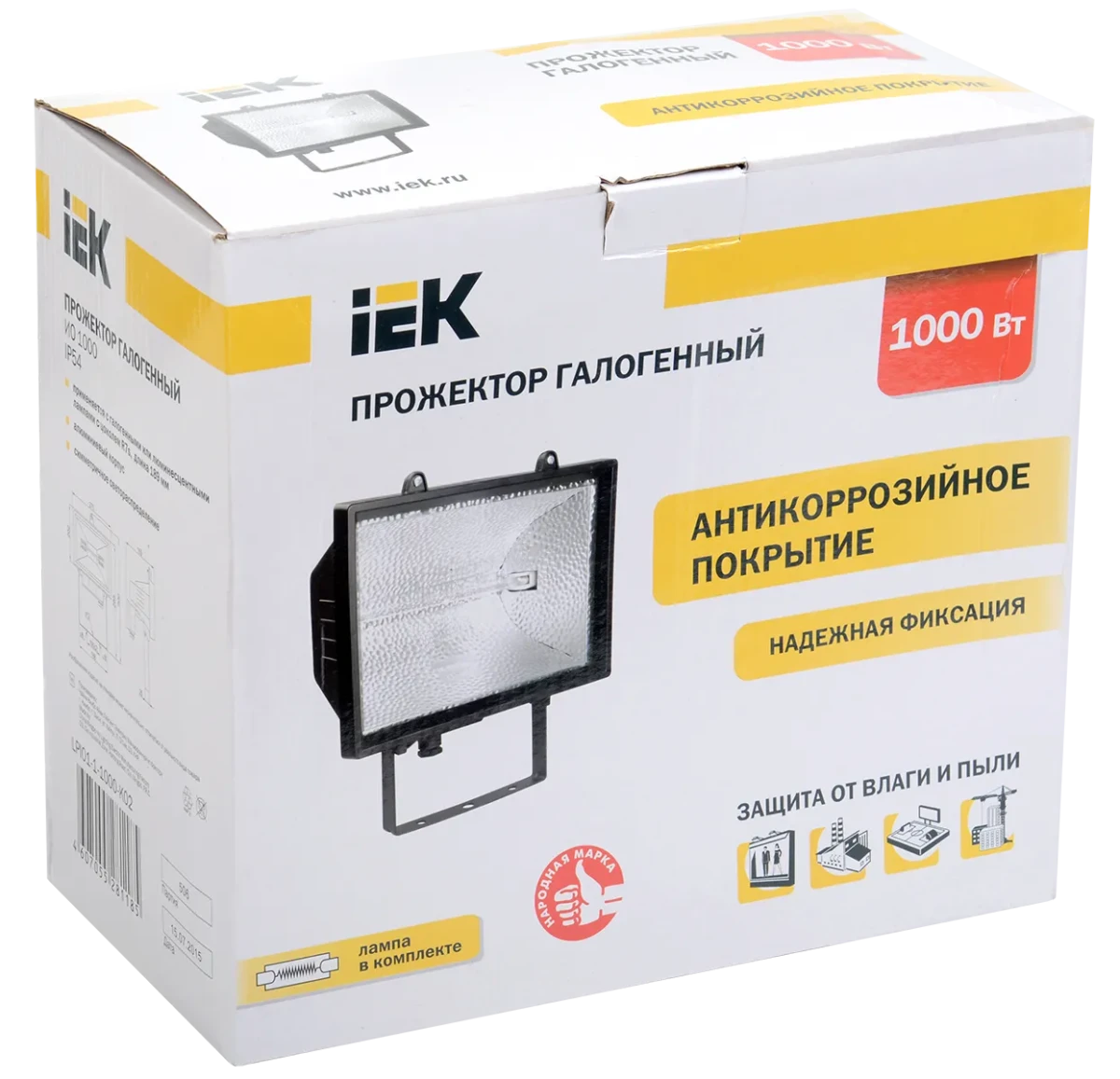 Прожектор ИО1000 галогенный черный IP54 IEK Прожектор ИО1000 галогенный черный IP54 IEK