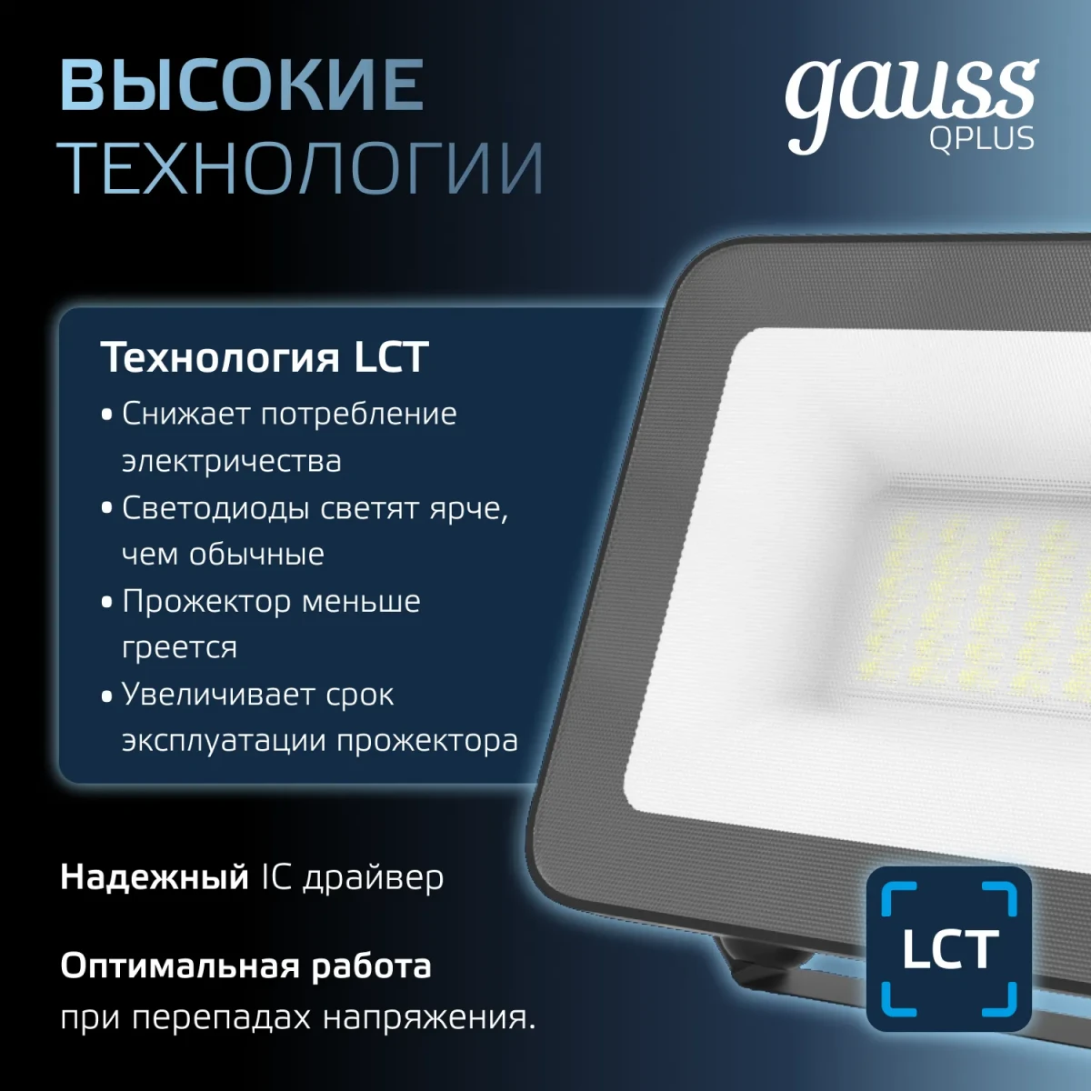 Прожектор светодиодный ДО 30 Вт 6500К 3600 лм 200-240В IP65 128х28х160мм Алюминий матрированное закаленное стекло Qplus Gauss Прожектор светодиодный ДО 30 Вт 6500К 3600 лм 200-240В IP65 128х28х160мм Алюминий матрированное закаленное стекло Qplus Gauss