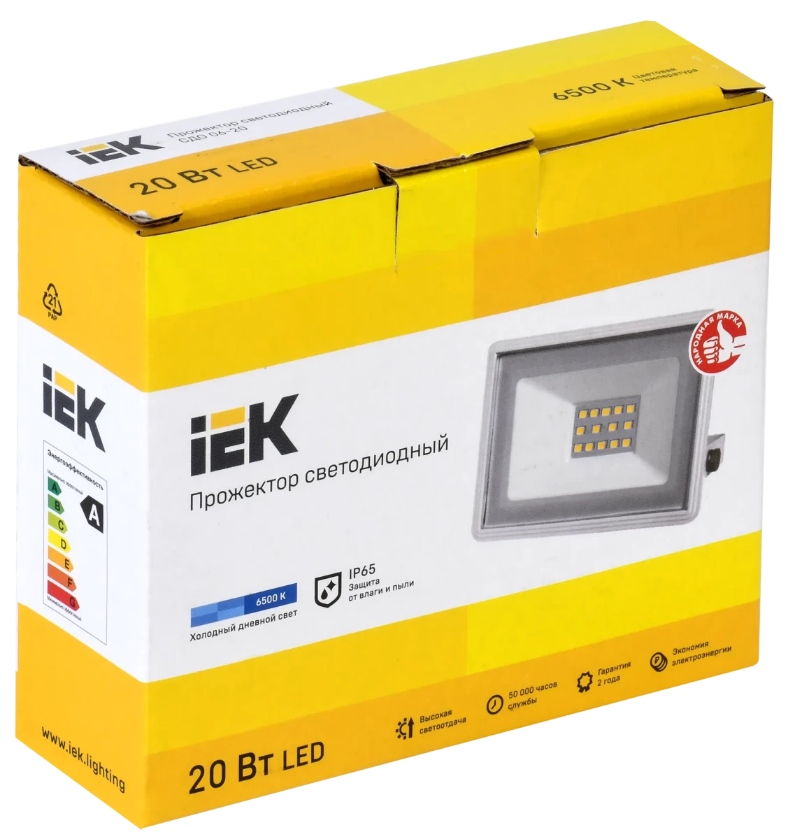 Прожектор светодиодный СДО 06-20 IP65 6500K белый IEK Прожектор светодиодный СДО 06-20 IP65 6500K белый IEK