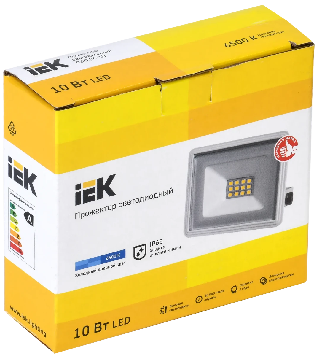 Прожектор светодиодный СДО 06-10 IP65 6500K белый IEK Прожектор светодиодный СДО 06-10 IP65 6500K белый IEK