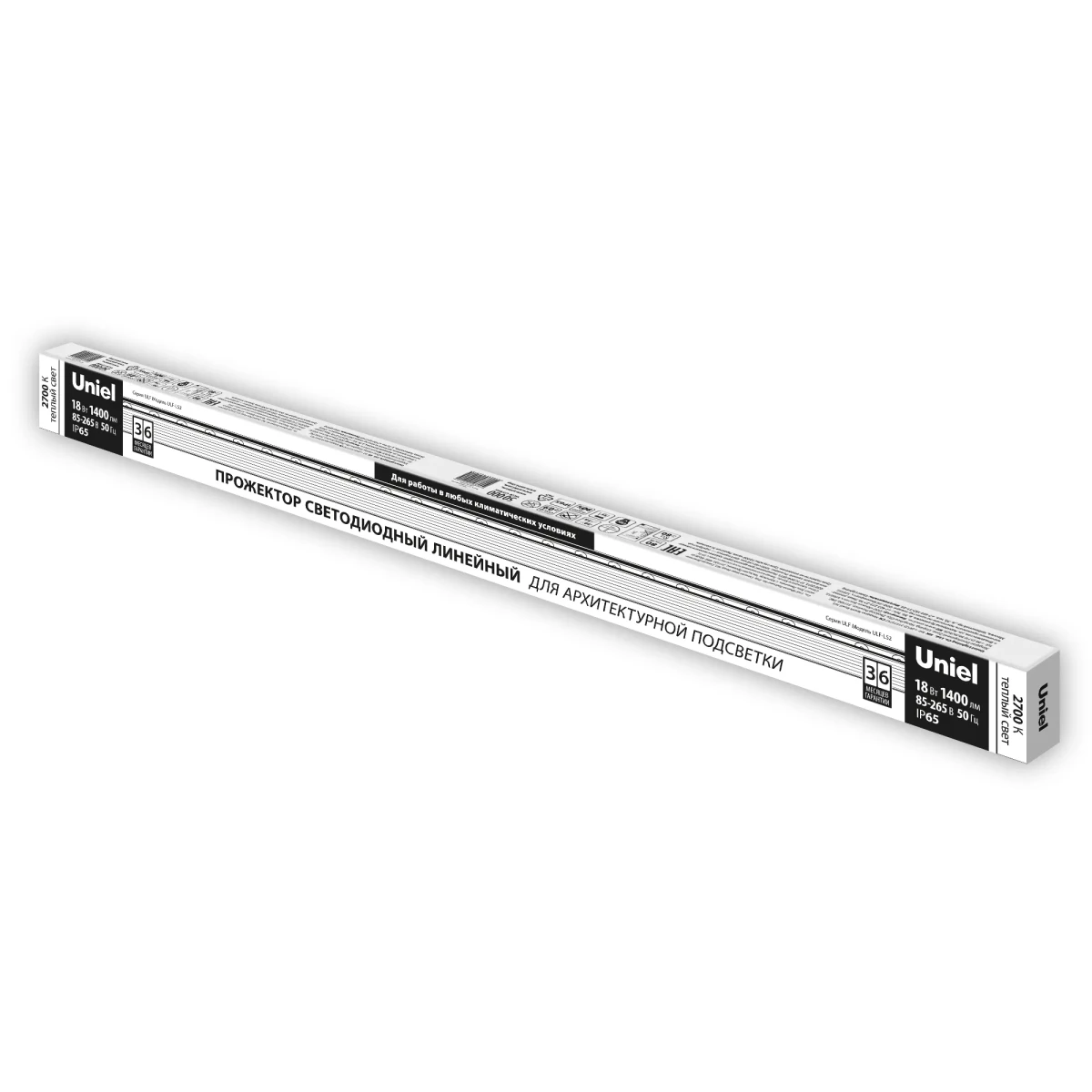 Прожектор светодиодный линейный ULF-L52-18W/2700K/L100 220V IP65 SILVER 1000мм Теплый (2700К) 1620Лм Алюминий Прожектор светодиодный линейный ULF-L52-18W/2700K/L100 220V IP65 SILVER 1000мм Теплый (2700К) 1620Лм Алюминий