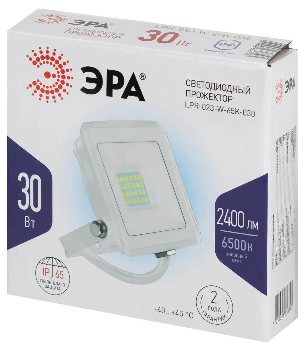 Прожектор светодиодный уличный LPR-023-W-65K-030 30Вт 6500K 2400Лм IP65 белый Прожектор светодиодный уличный LPR-023-W-65K-030 30Вт 6500K 2400Лм IP65 белый
