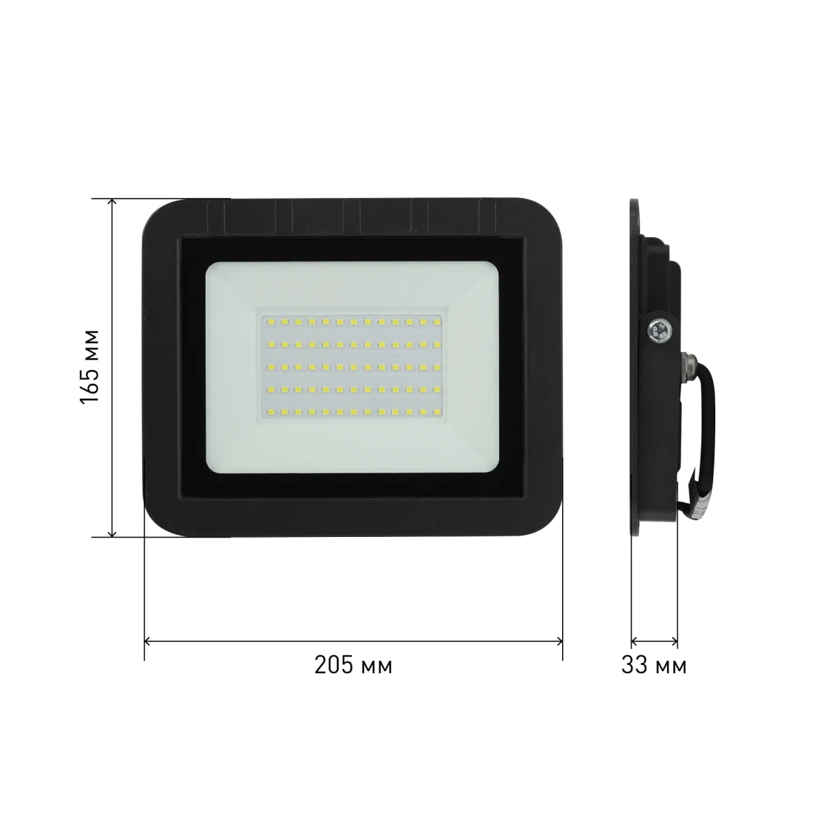 Прожектор светодиодный ДО-50W LPR-061-0-65K-050 50Вт 4600Лм 6500К PRO 205x165x33 Прожектор светодиодный ДО-50W LPR-061-0-65K-050 50Вт 4600Лм 6500К PRO 205x165x33