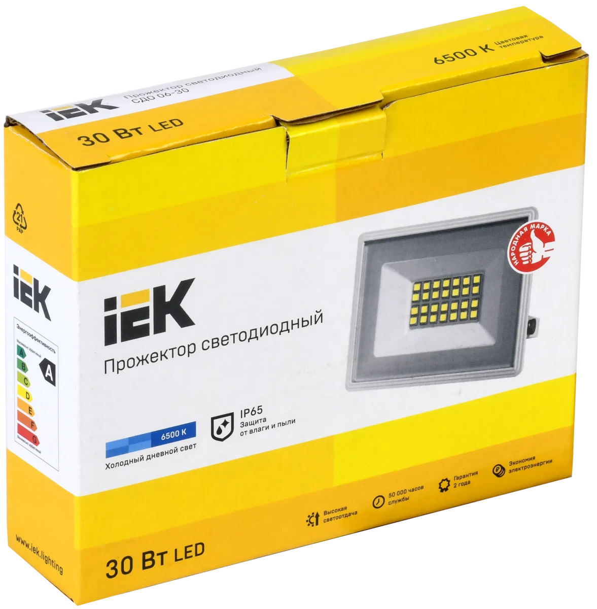 Прожектор светодиодный СДО 06-30 IP65 6500K белый IEK Прожектор светодиодный СДО 06-30 IP65 6500K белый IEK