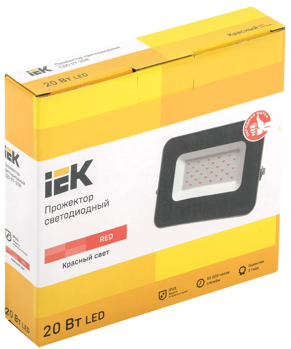 Прожектор светодиодный СДО 07-20R red IP65 серый IEK Прожектор светодиодный СДО 07-20R red IP65 серый IEK