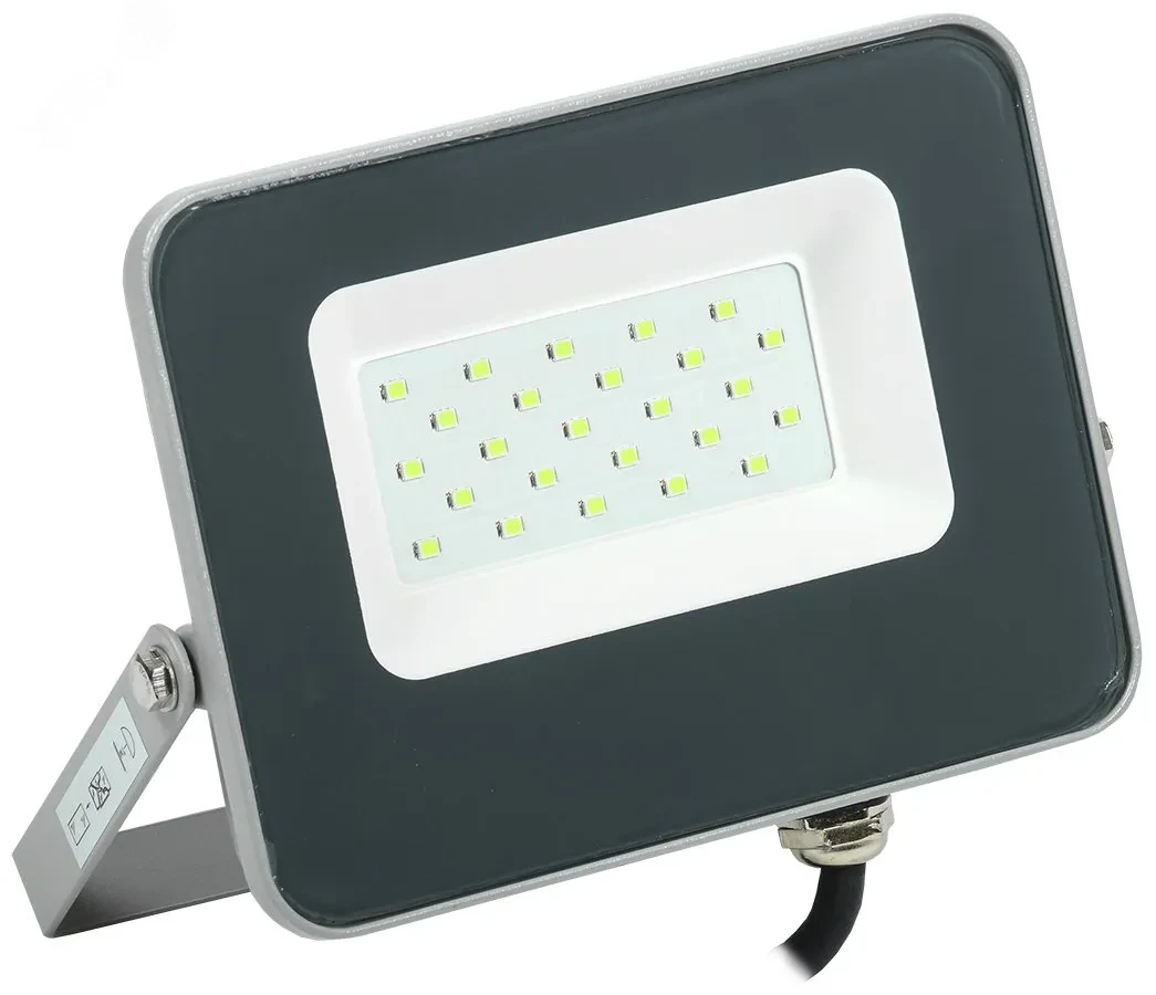 Прожектор светодиодный СДО 07-20G green IP65 серый IEK Прожектор светодиодный СДО 07-20G green IP65 серый IEK