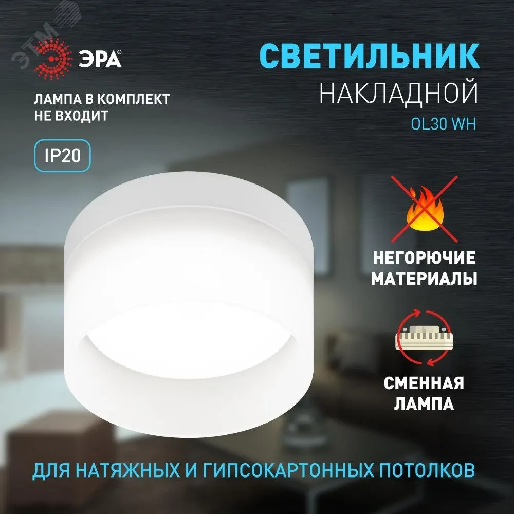 Светильник настенно-потолочный спот OL30 WH GX53 белый Светильник настенно-потолочный спот OL30 WH GX53 белый