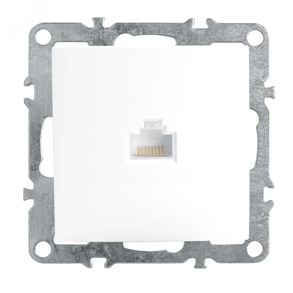 Розетка компьютерная одноместная (механизм) RJ-45, серия Эрна, белый, Stekker Розетка компьютерная одноместная (механизм) RJ-45, серия Эрна, белый, Stekker