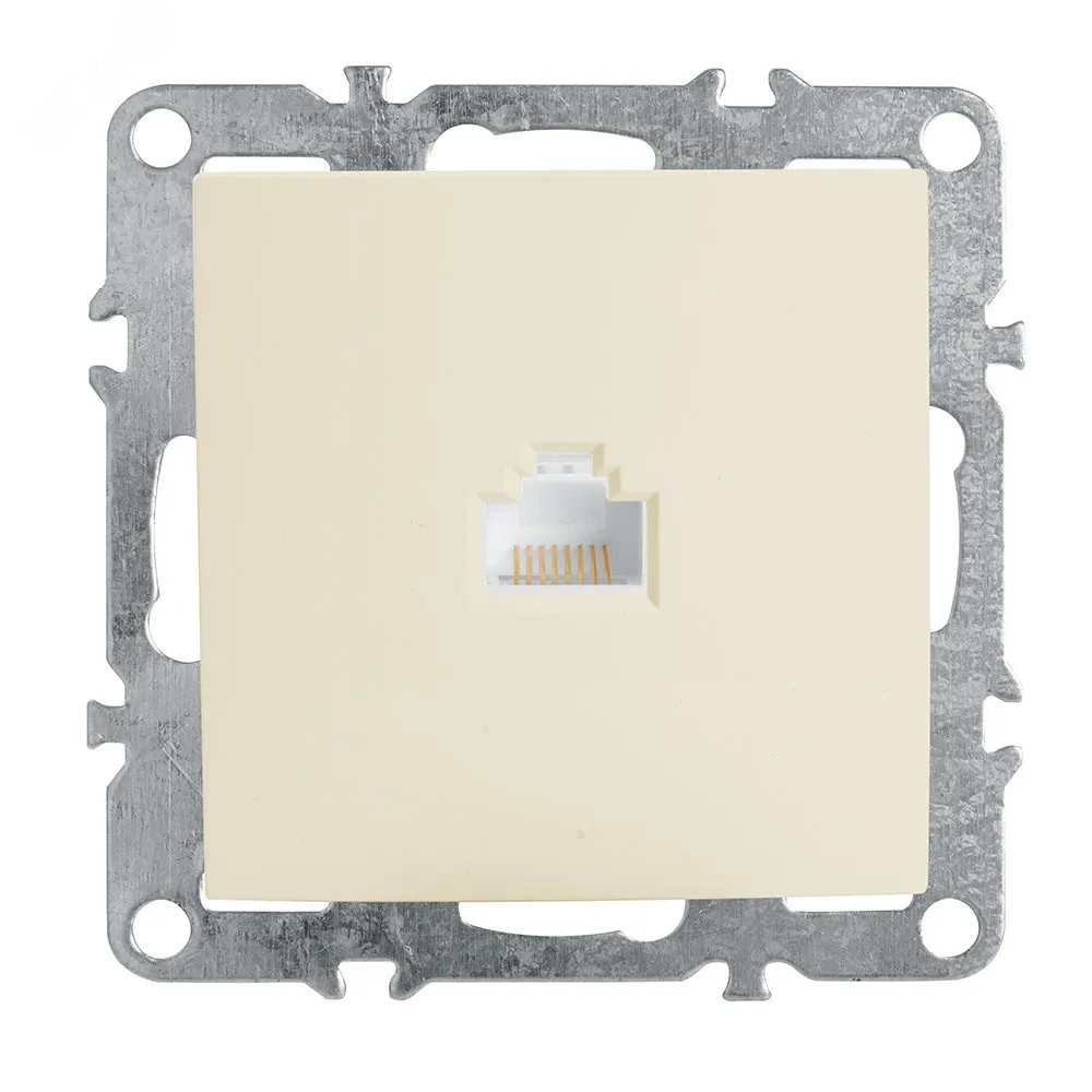 Розетка компьютерная одноместная (механизм) RJ-45, серия Эрна, слоновая кость, Stekker Розетка компьютерная одноместная (механизм) RJ-45, серия Эрна, слоновая кость, Stekker