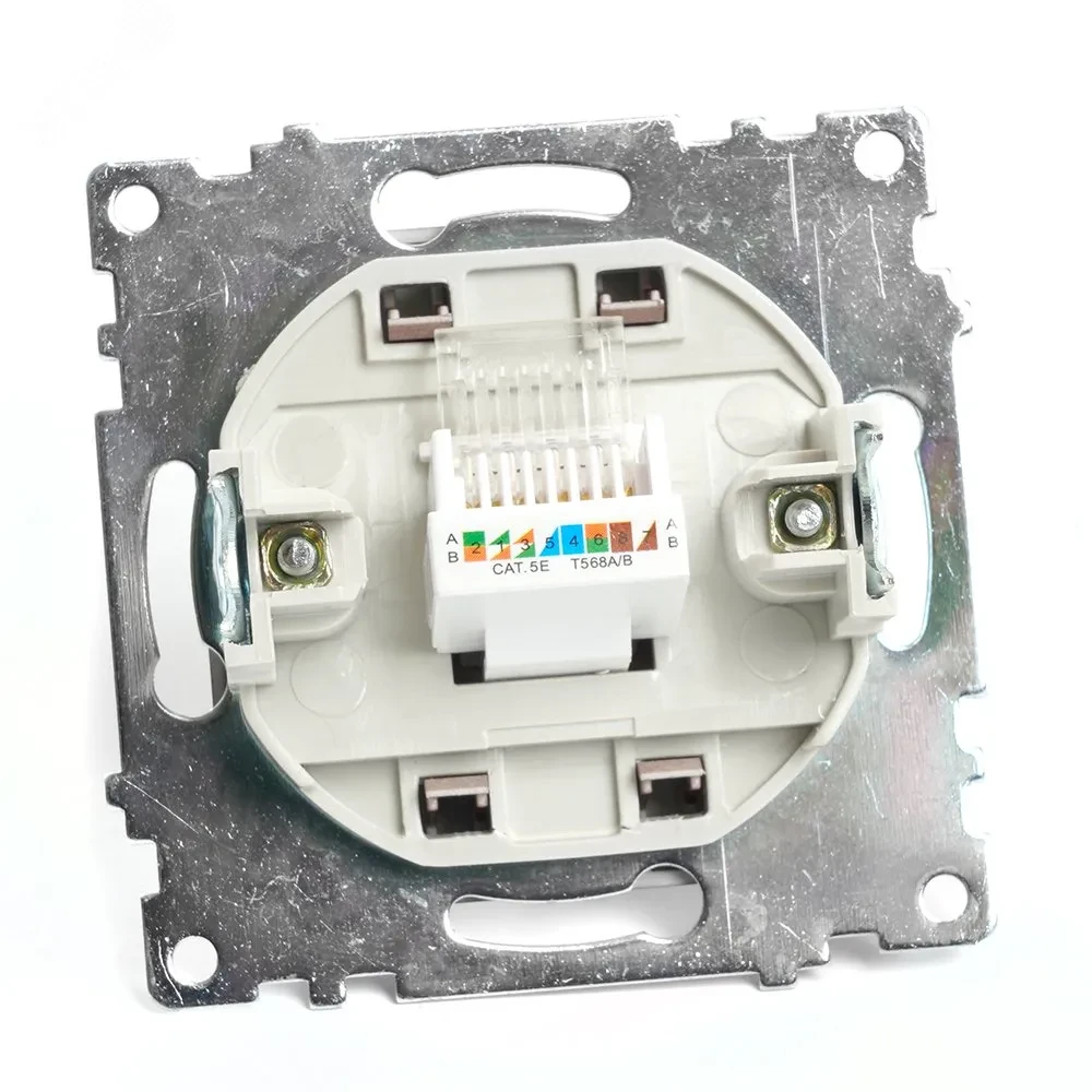 Розетка компьютерная одноместная RJ-45 (механизм), серия Катрин, шоколад Stekker Розетка компьютерная одноместная RJ-45 (механизм), серия Катрин, шоколад Stekker