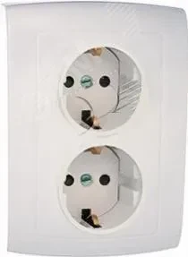 Елизавета Розетка 2 поста скрытая с заземлением с шторками белый РС16-187 Елизавета Розетка 2 поста скрытая с заземлением с шторками белый РС16-187
