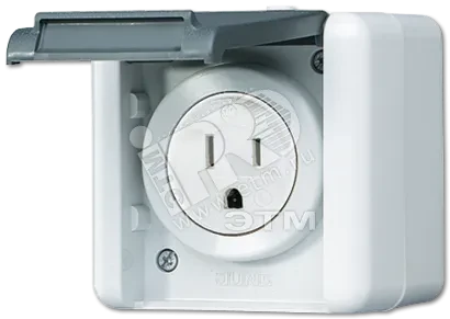 USA-стандарт NEMA, 2 полюса + заземление, 15А 125V~ для накладного монтажа USA-стандарт NEMA, 2 полюса + заземление, 15А 125V~ для накладного монтажа