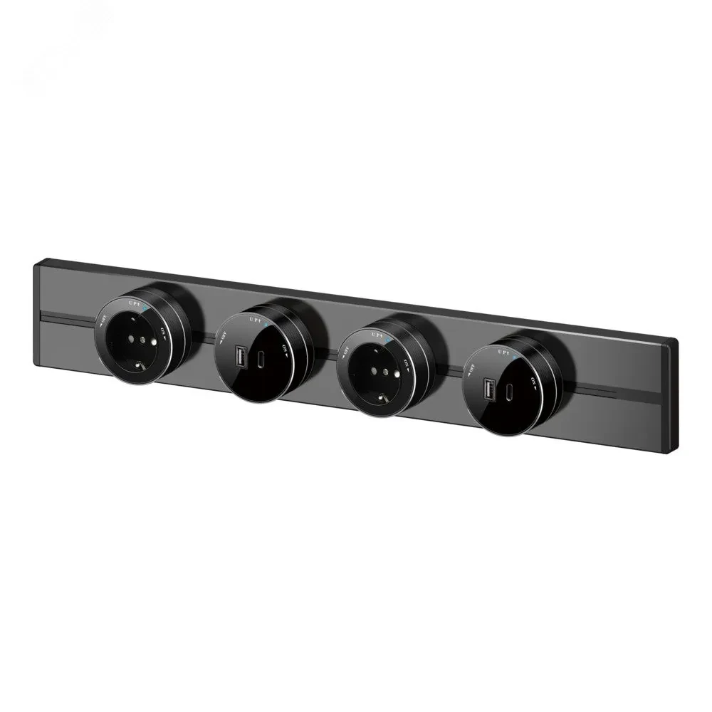 MultiTrack Розетка 2К+З круглая 16А/250В Антрацит MultiTrack Розетка 2К+З круглая 16А/250В Антрацит