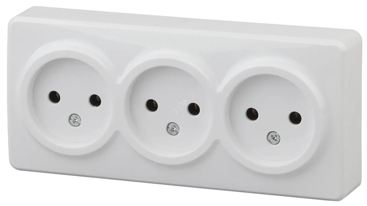 Розетка 3х2P, 16A-250В, ОУ, Эра Эксперт, белый, 11-2207-01 Розетка 3х2P, 16A-250В, ОУ, Эра Эксперт, белый, 11-2207-01