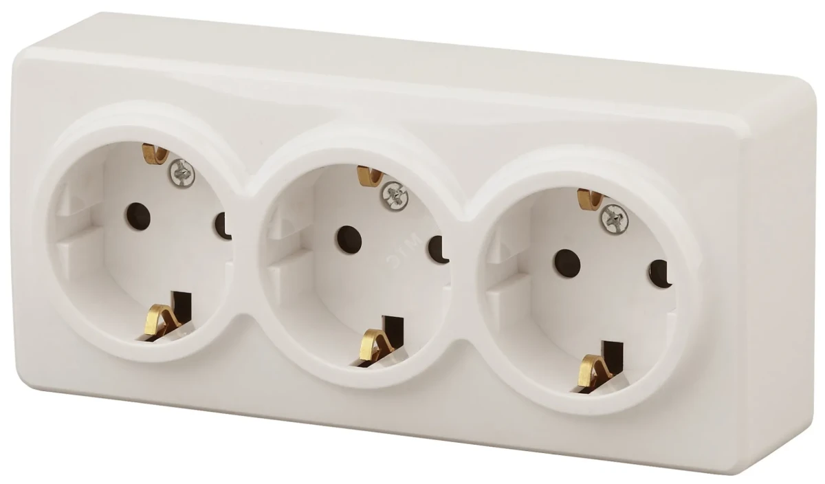 Розетка 3х2P+E Schuko, 16A-250В, ОУ, Эра Эксперт, сл.кость, 11-2208-02 Розетка 3х2P+E Schuko, 16A-250В, ОУ, Эра Эксперт, сл.кость, 11-2208-02