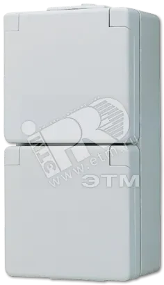 Розетка штепсельная SCHUKO накладная двойная с полем для надписи IP44 Розетка штепсельная SCHUKO накладная двойная с полем для надписи IP44
