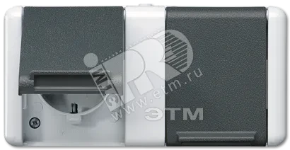 Розетка двойная горизонтальная SCHUKO 16A 250V накладная IP44 Розетка двойная горизонтальная SCHUKO 16A 250V накладная IP44