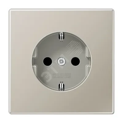 Штепсельная розетка SCHUKO одинарная, с заземлением, без шторок, 16A, 250В (механизм + накладка, без рамки). Серия LS990 Материал- металл благородная сталь Штепсельная розетка SCHUKO одинарная, с заземлением, без шторок, 16A, 250В (механизм + накладка, без рамки). Серия LS990 Материал- металл благородная сталь